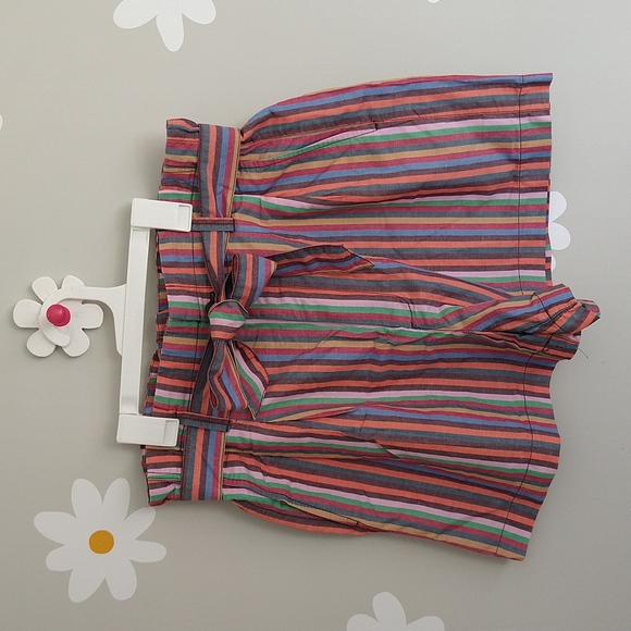 Madewell Paperbag Shorts in Rainbow Stripe - Picture 8 of 15